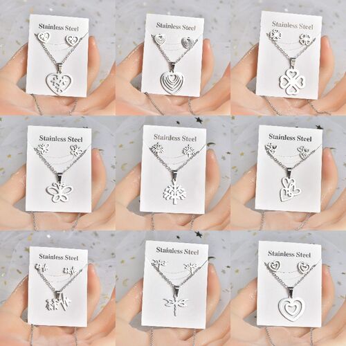 30set/lot rendy Stainless Steel Silver Color Love Heart Pend