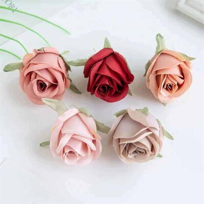 10pcs Rose Head Silk Artificial Flowers For Home Wedding Arc