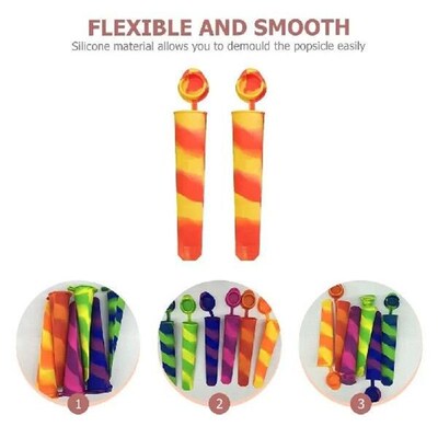 2 Pcs Ice Cube Molds Popsicle Silicone Cream Manual Maker