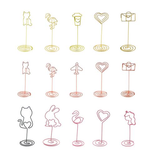 Small Fresh Girls Heart Pink Metal Note Holder Office Stora
