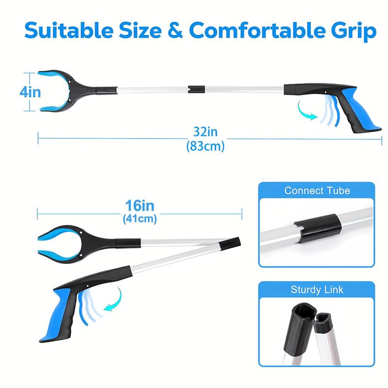 Foldable Grabber 32 Inch Extra Long Reacher Pickers Garbage - 实物图