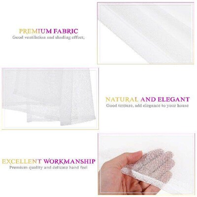 Window Voile Curtains Sheer 84 Inches Long Drapery Drapes