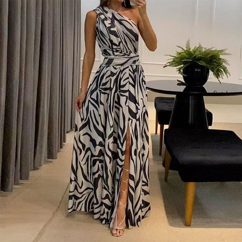 Women Maxi Dress  Spring Summer Fashion One Shoulder