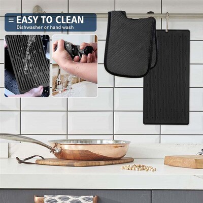 Faucet Wraparound Splash Catcher Absorbent Mat Dish Drying P