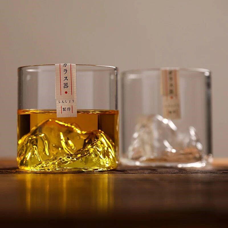 Japan 3D Mountain Whiskey Glass Glacier Old Fashioned Whisky图片