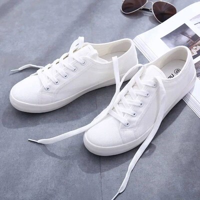 Unisex White  Shoes Casual Summer Vulcanized Shoes Lace-up S