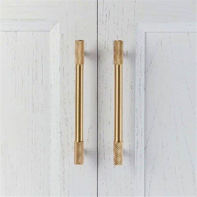 Satin Brass Diamond Knurled/Textured Cabinet Knob Kitchen
