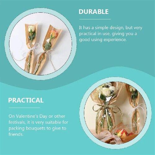 50 Pcs Single Flower Wrapper Wrapping Paper Candy Bouquet