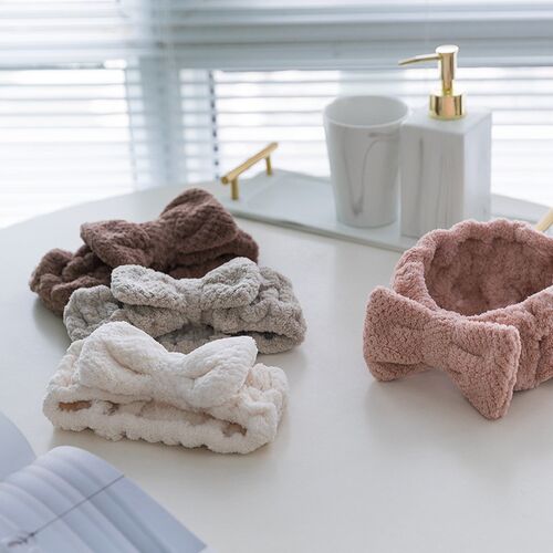 NEW Women Coral Fleece Elastic Hair Bands Winter Hair Access