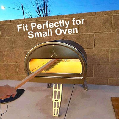 PizzAtHome Pizza Oven Copper Brush Bristle Brass Wood Handle