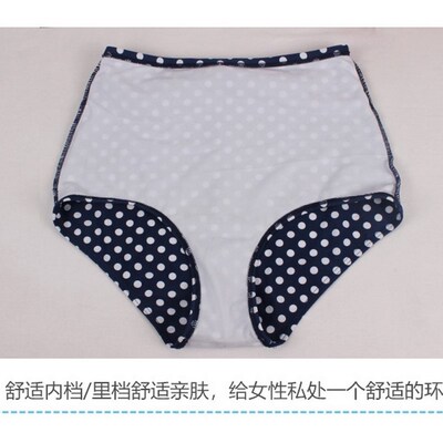 Pleated Bikini Red Top Navy Blue With White Dots Bottom Wome