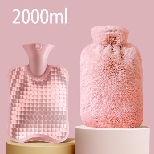 Hot Water Bottle with Solf Cover PVC 2L Hot Water Bag