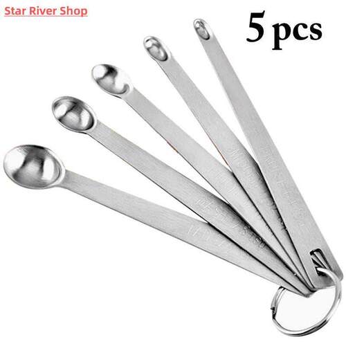 5pcs/Set Small Measuring Spoon Stainless Steel Coffee Measur