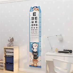 视力表墙面贴纸家用儿童房间布置宝宝卧室装饰品测量尺身高卡通画