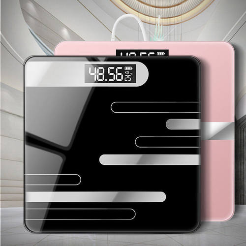 Digital Glass LCD Electronic Weight Body Scale USB Charging