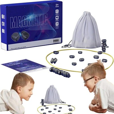 Magnetic Chess Game Magnet Game with Rope Stones Board toys