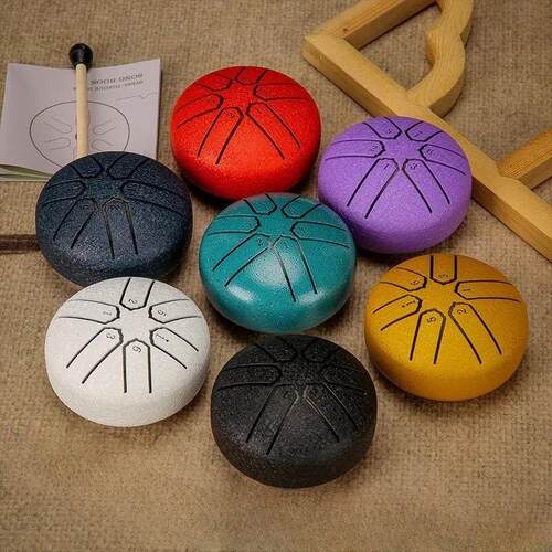 Mini 3 Inch 6 Tone Steel Tongue Drum Mini Hand Pan Drums Dru