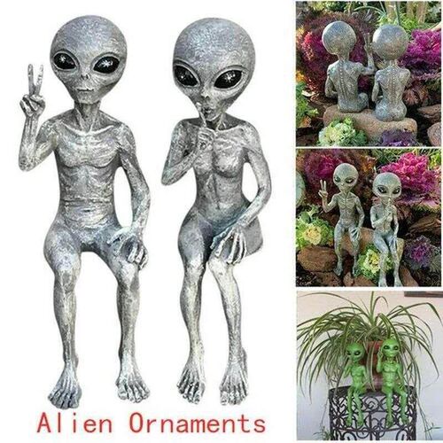 Outdoor Space Alien Ornaments Garden Resin Statue Figurine H