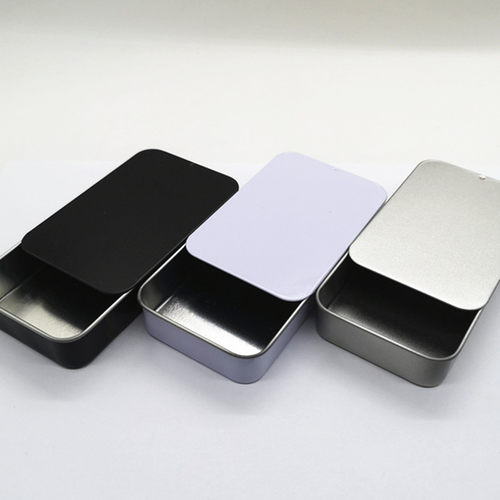 Mini Tin Box Bins Jar Rectangle Empty Iron Box Portable Lips