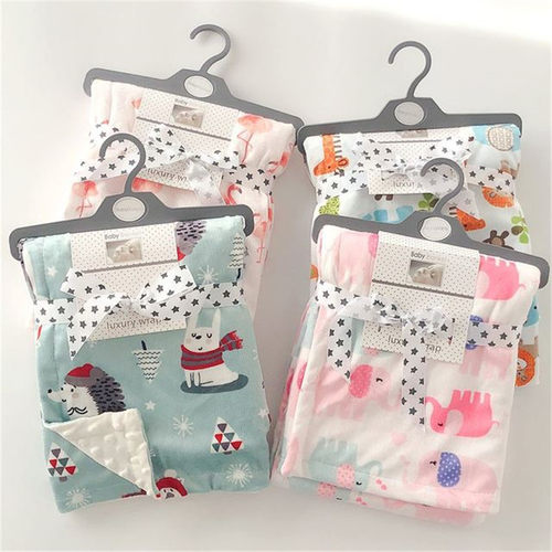Baby Blankets Newborn Soft Minky Quilt with Double Layer Dot