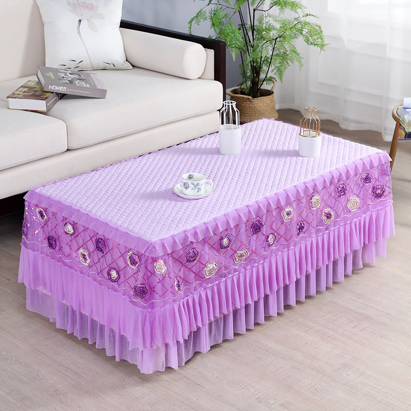 茶几桌布蕾丝长方形客厅家用防尘垫电视柜盖巾布艺全包茶几布罩,居家布艺,万能盖巾,淘宝优惠券,粉丝福利购,淘宝优惠卷