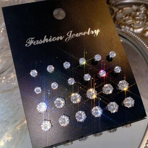 12/15 Pairs 2024 New Fashion Leisure Shine Zircon Earnail Se
