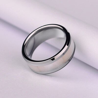 New Arrival 8mm Width Wedding Rings Tungsten Carbide Band wi