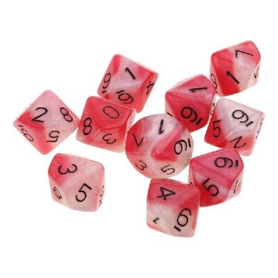 OOTDTY 10pcs/set 10 Sided D10 Polyhedral Dices Numbers