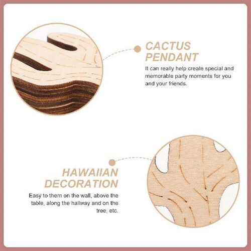 10Pcs Wooden Cactus Slices Unfinished Diy Craft Hanging