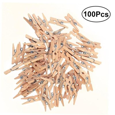100pcs 2.5CM Wooden Clothespins Clothes Pegs Pins For Home