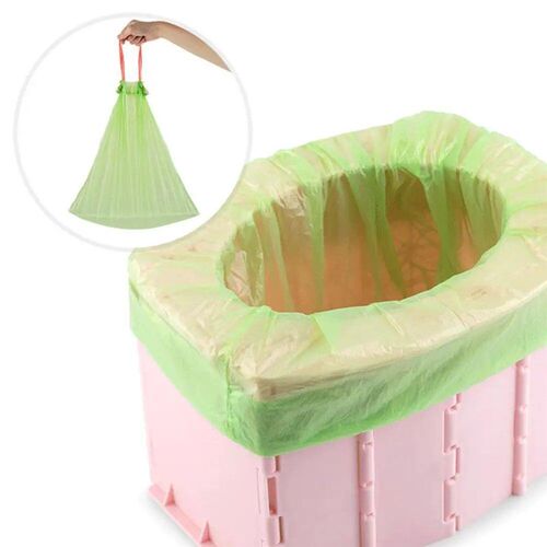 Portable Folding Toilet Commode Car Camping For Travel Bucke
