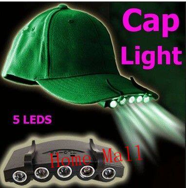 Clip-On 5 LED Fishing Camping Head Light HeadLamp Cap New