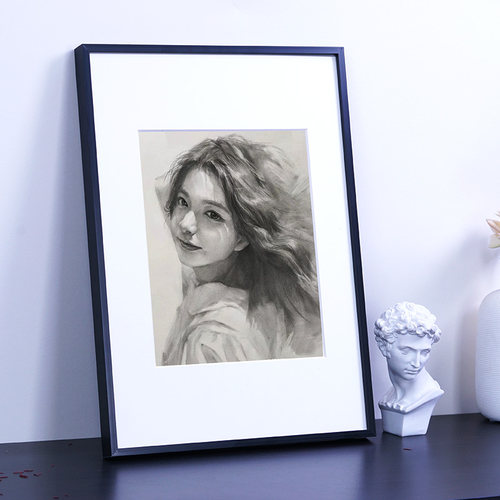 4K8开素描纸裱框铝合金画框美院学生水彩水粉画相框挂墙空白外框