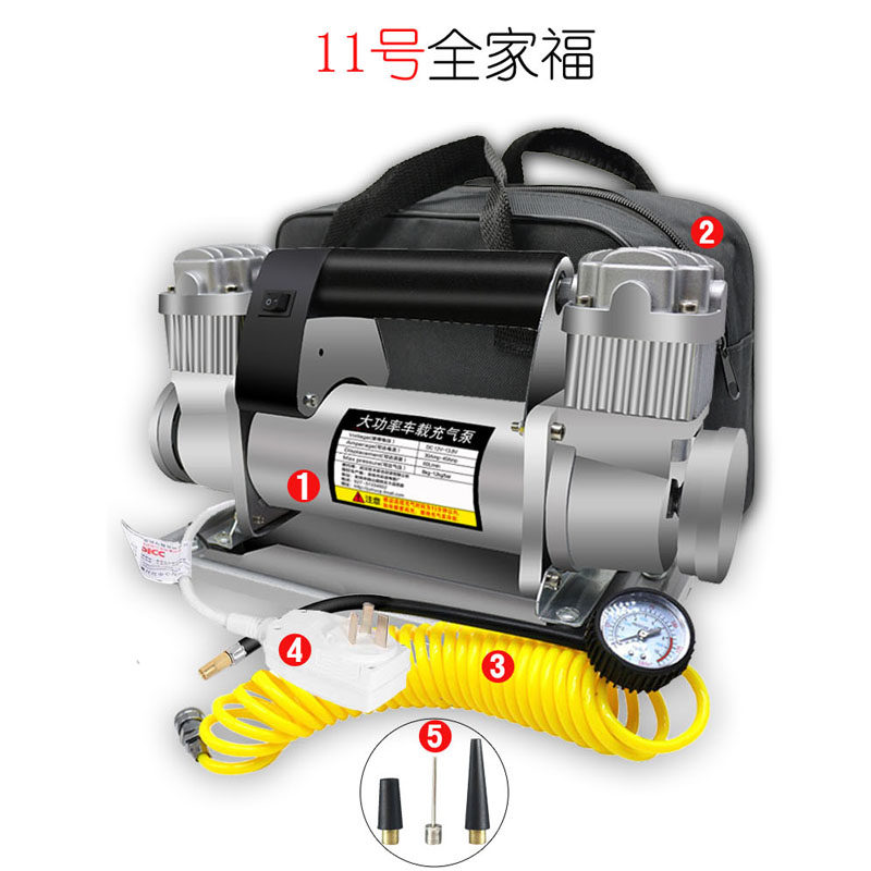 车载充气泵12V220V48V60V72V大功率越野农用小货车轮胎金属打气筒