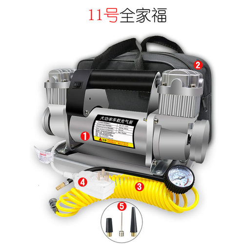 车载充气泵12V220V48V60V72V大功率越野农用小货车轮胎金属打气筒