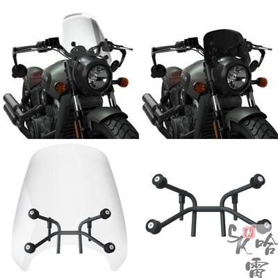 适用印第安侦察兵原厂13英寸透明前挡风玻璃bobber10英寸烟雾挡风