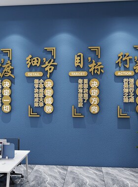 办公室3d立体墙面装饰画企业文化公司进门会议励志标语背景墙布置