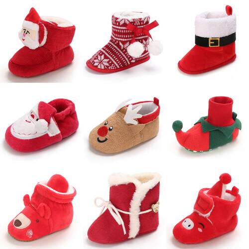 2022 Christmas Newborn Baby Shoes Boys Girls Toddler First W