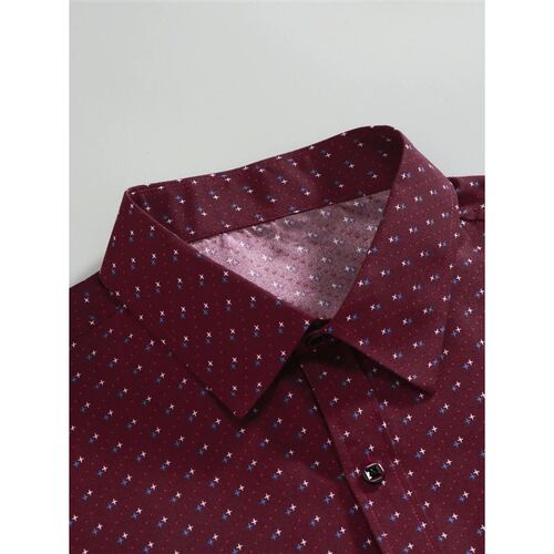 Mens Star Dots Printing Short Sleeve Button Up Shirts