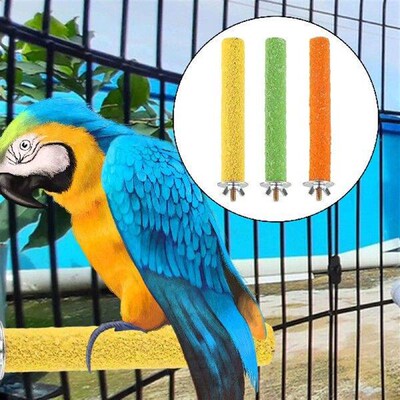 3 Pieces Wooden Parrot Perch Stand Platform Bird Cage Perch