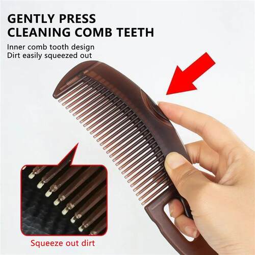 Dandruff Removal Scalp Dressing Comb Self-Cleaning Anti-Stat