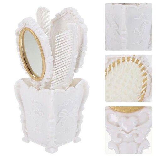 Hair Styling Tools Vanity Mirror Comb Set Pocket Detangling