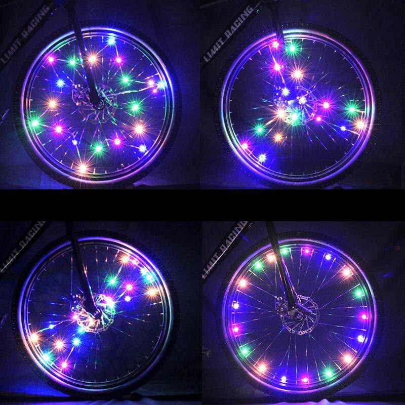 2024 NEW Colorful Rainproof LED Bicycle Wheel Lights Front a图片