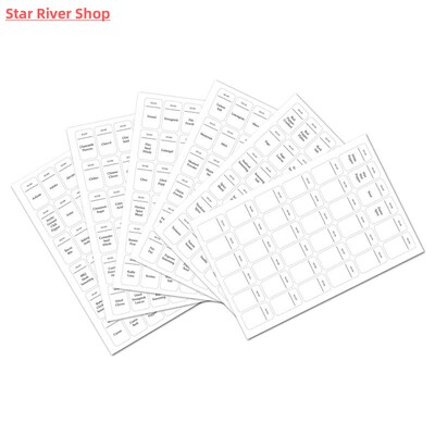 Spice Jar Labels 216pcs White Sticker Water And Oil Proof Se