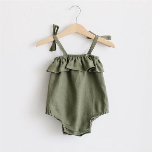 Summer Baby Girls Rompers Solid Cotton Infant Romper Ruffles