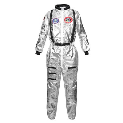 Astronaut Costume Adult Silver Spaceman Costume Plus Size  W