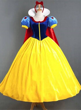 Gaun Cosplay Dewasa Gaun Putri Salju Putih Perempuan Kostum