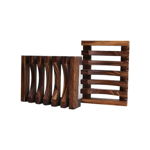 Natural Bamboo Soap Box Dishes Bath Soap Holder Wooden Case