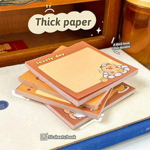 50 Sheets Kapibala Notepad Memo Pad Kawaii Stationery Suppli