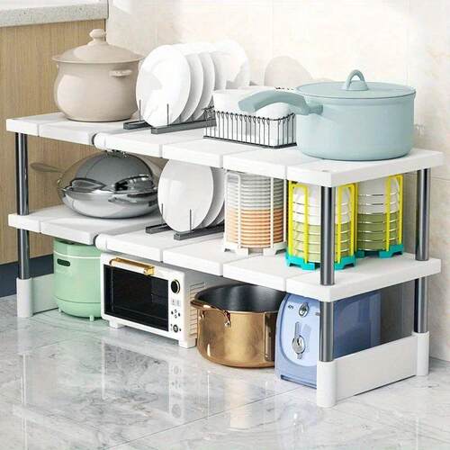 1 Stainless Steel Expandable Kitchen Sink Storage Rack Cabin